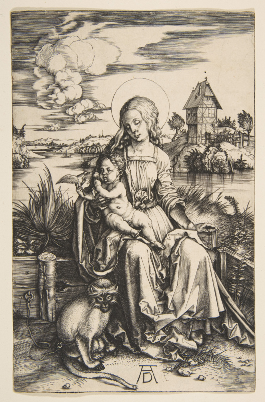 Альбрехт Дюрер. Мария с младенцем и обезьянкой