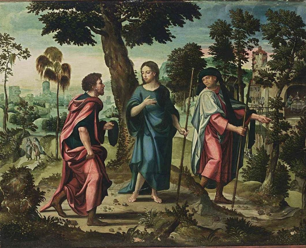 Питер Кук ван Альст. Христос с учениками на пути в Эммаус