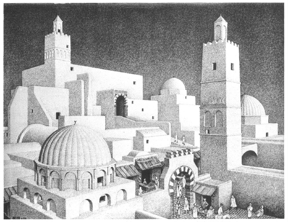 Мауриц Корнелис Эшер. Вид города Кайруан, Тунис