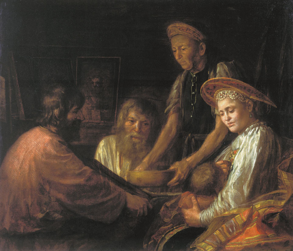 Михаил Шибанов. Крестьянский обед. 1774