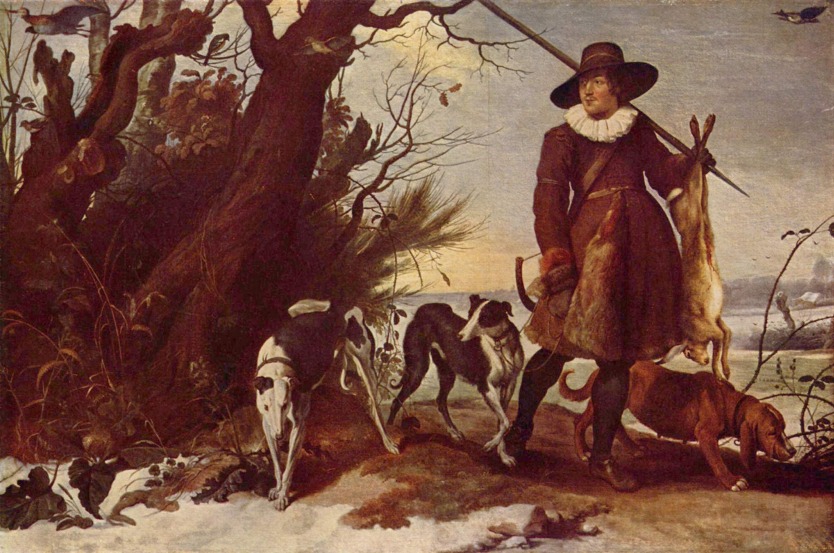 Ян ван Вильденс. Зимний пейзаж с охотником