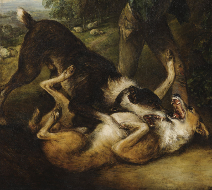 Томас Гейнсборо. Мальчики-пастухи и дерущиеся собаки. Фрагмент