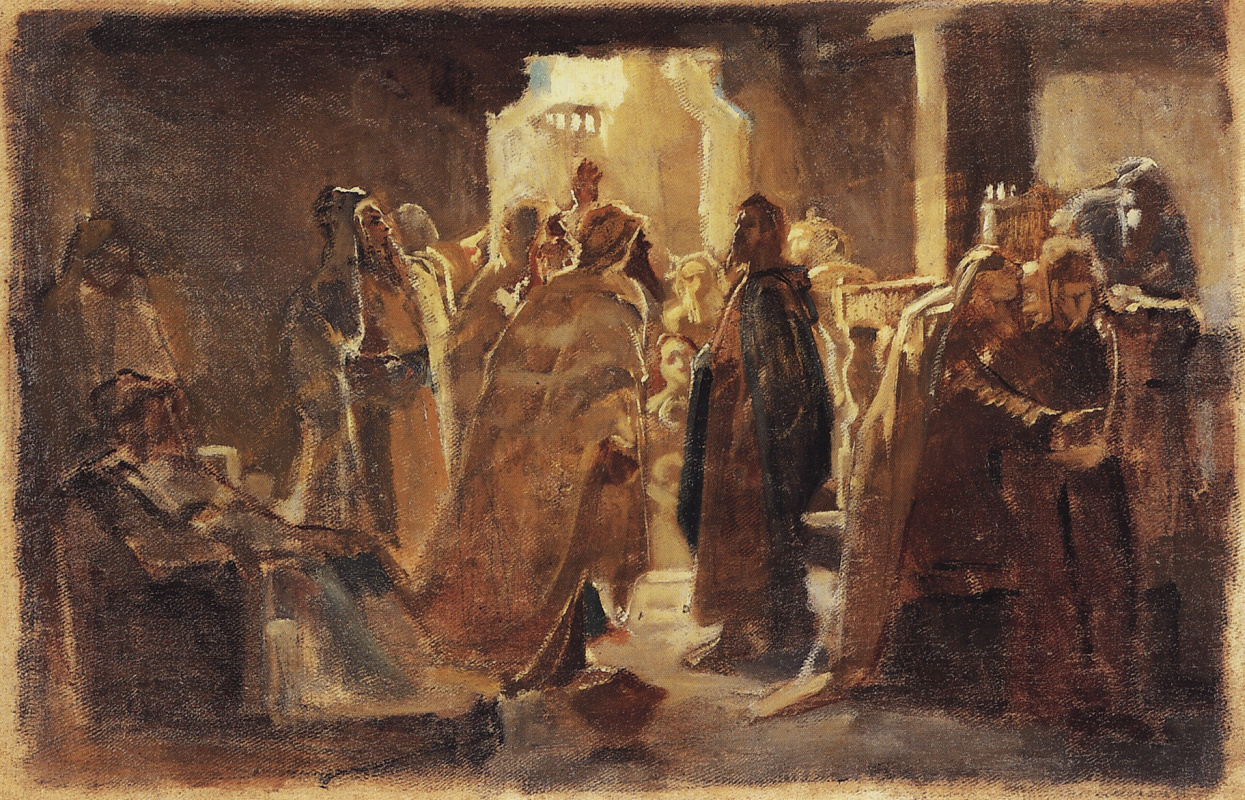 Николай Николаевич Ге. Христос в синагоге. Эскиз неосуществленной картины