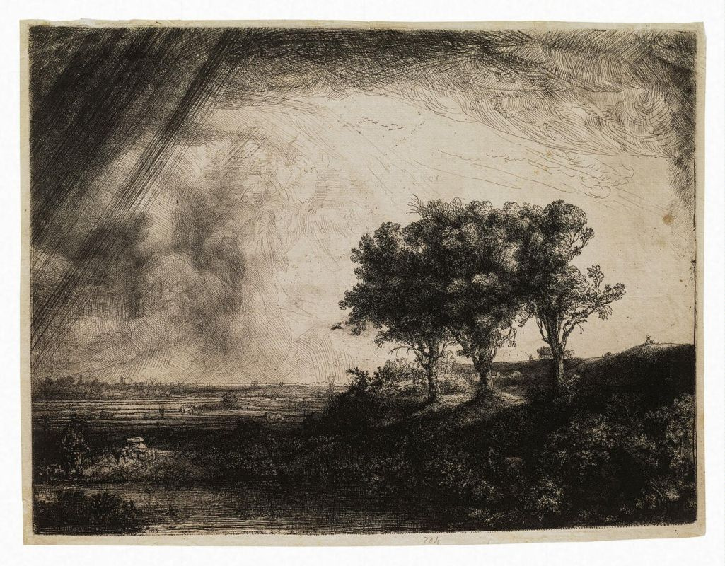 Рембрандт Харменс ван Рейн. Пейзаж с тремя деревьями