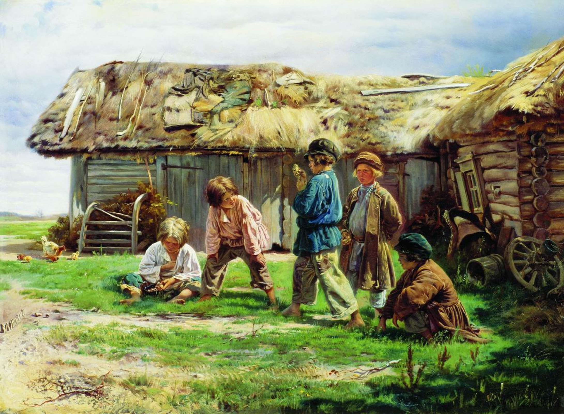 Владимир Егорович Маковский - Игра в бабки, 1870, 71×53 см: Описание  произведения | Артхив