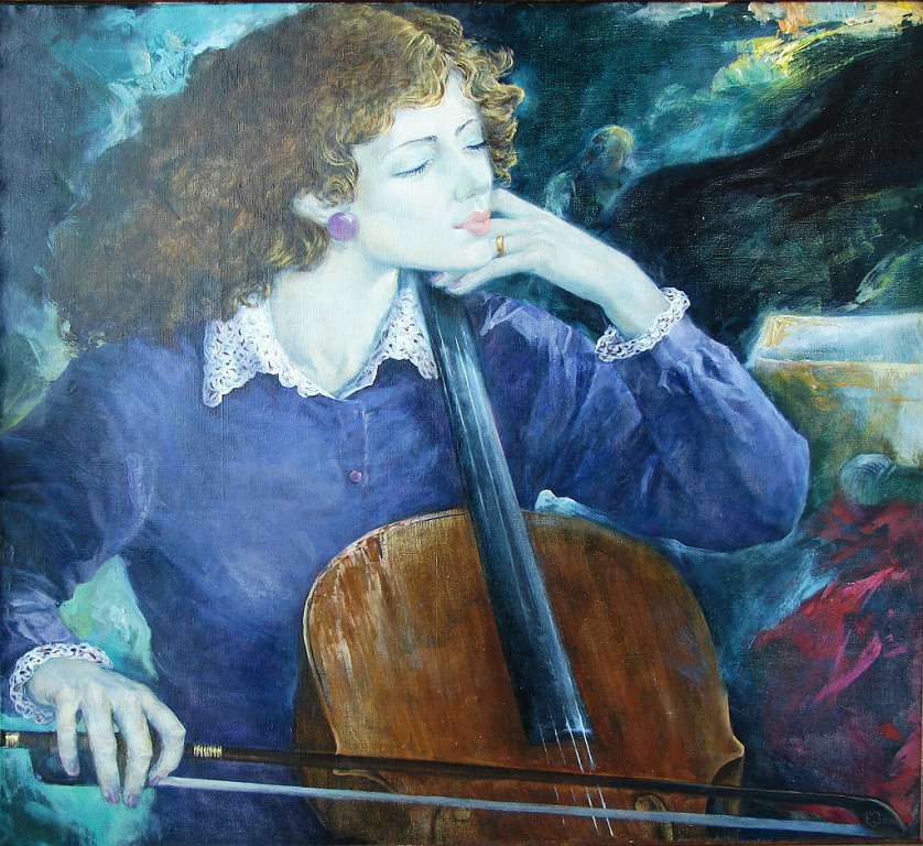Валерий Петрович Ерофеевский. «Солистка оркестра», 2000, х., м., 80х84