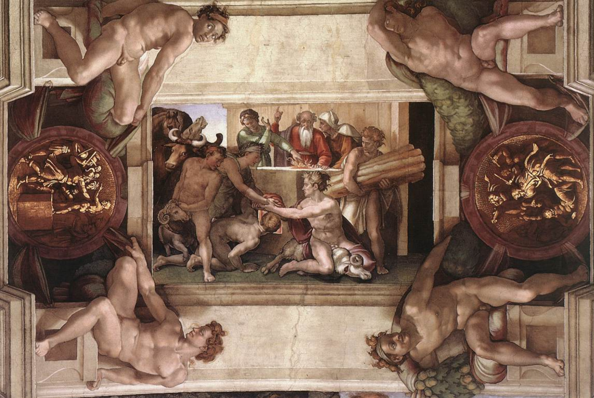 Микеланджело Буонарроти. Жертвоприношение Ноя
