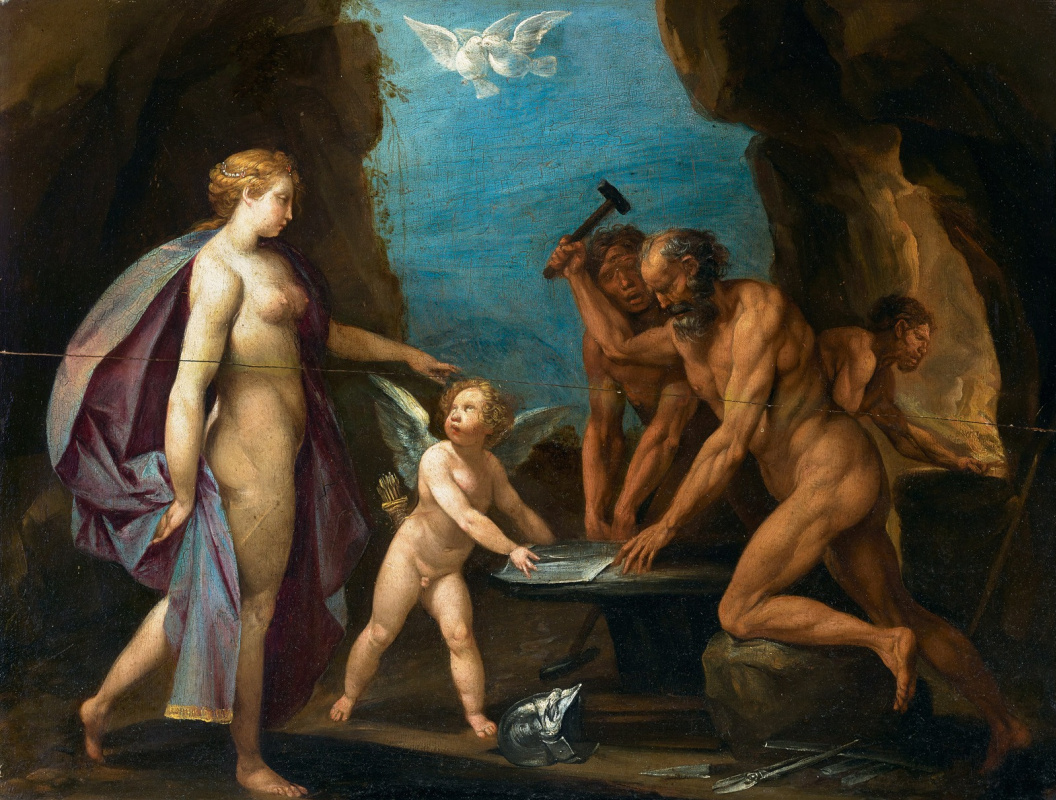 Чезари Джузеппе (Кавалер д’Арпино). Венера и Амур в кузнице Вулкана