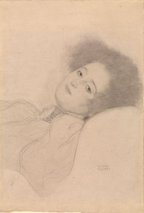 Густав Климт. Портрет лежащей молодой женщины