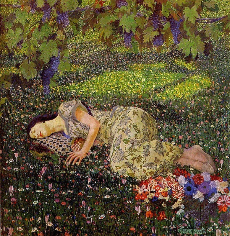 Image result for felice casorati dreaming of pomegranates 1912