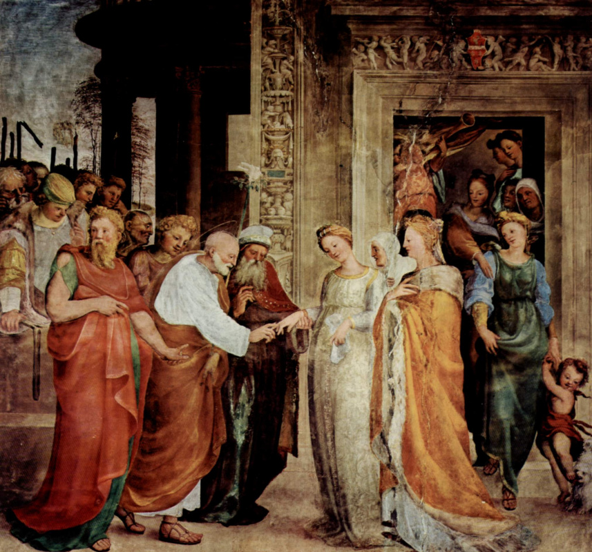 Доменико Беккафуми. Фрески в капелле св. Бенедикта в Сиене, Обручение Марии с Иосифом