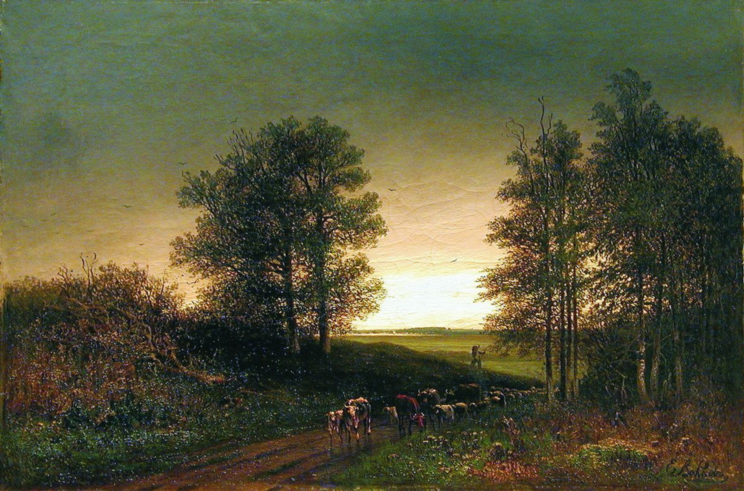 Ефим Ефимович Волков - Возвращение стада, 1880: Описание произведения |  Артхив