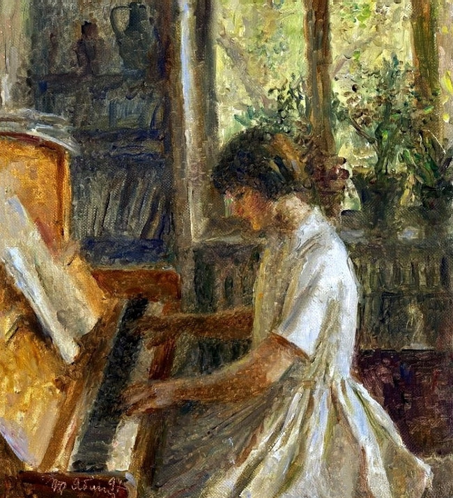 Татьяна Ниловна Яблонская. Внучка играет на пианино