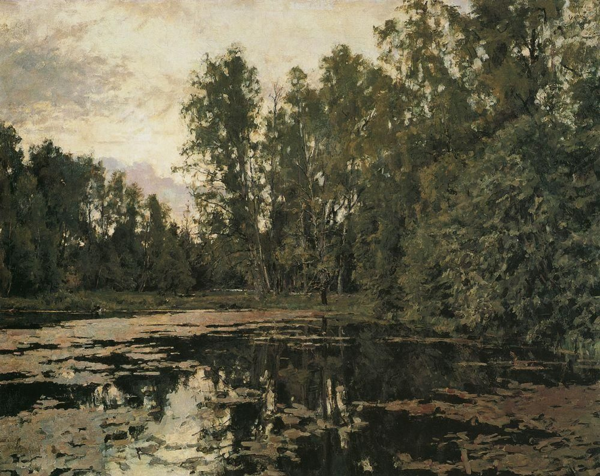 Валентин Александрович Серов - Заросший пруд. Домотканово, 1888, 89×71 см:  Описание произведения | Артхив