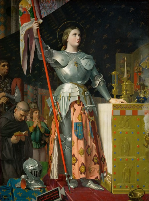 Жанна Дарк на коронации Карла VII в Реймском кафедральном соборе в 1429 году