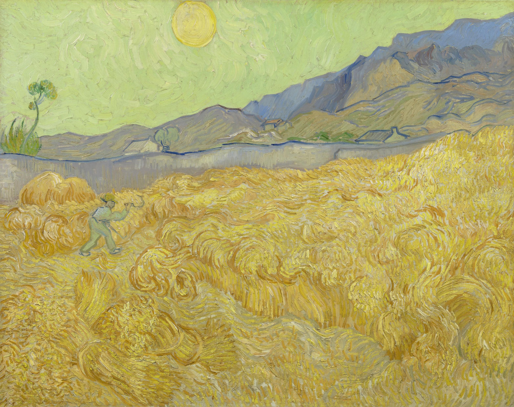 Винсент Ван Гог. Жнец в пшеничном поле и солнце