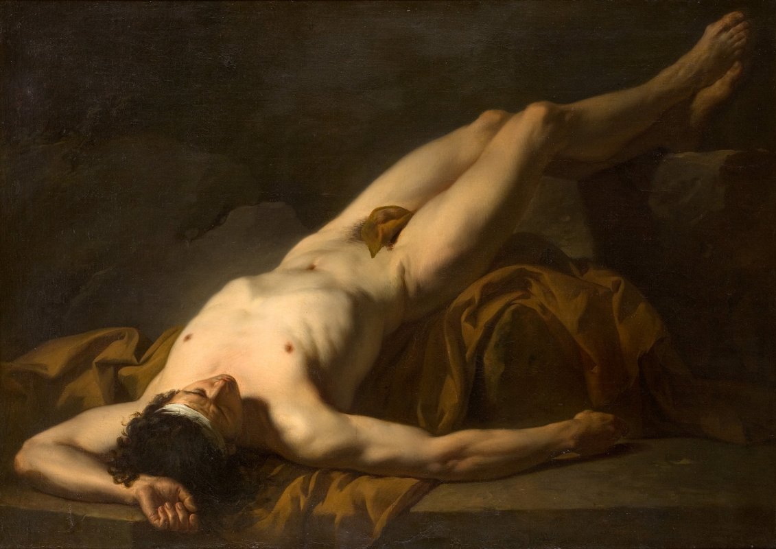 Жак-Луи Давид. Лежащий обнаженный. Эскиз для изображения тела Гектора