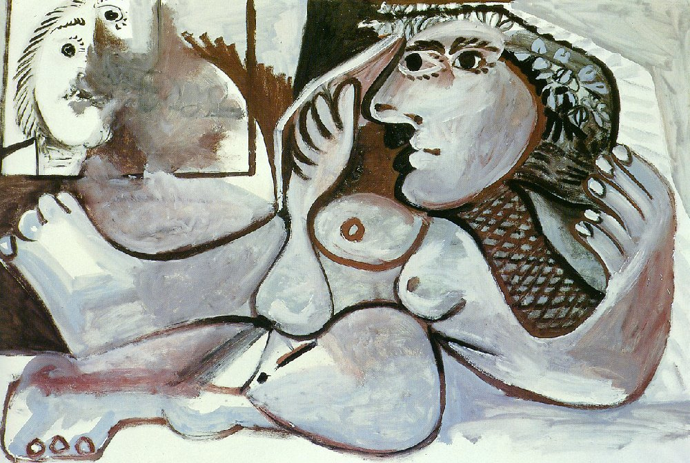Пабло Пикассо. Лежащая обнаженная с венком