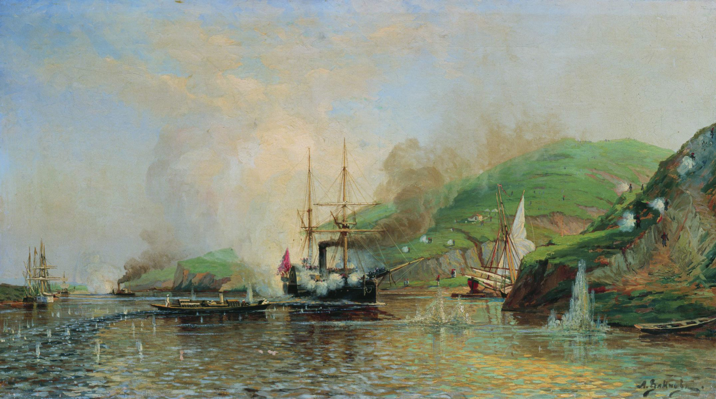 Алексей Петрович Боголюбов. Атака катером "Шутка" турецкого парохода на Дунае 14 мая 1877 года