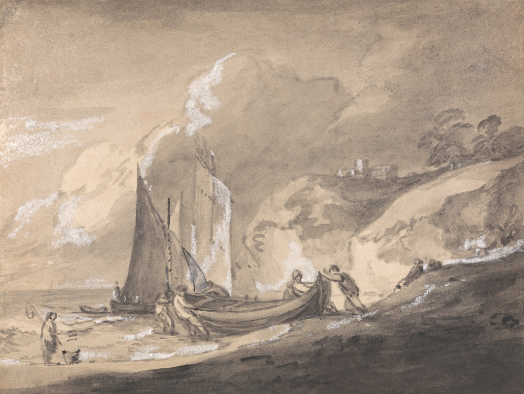 Томас Гейнсборо. Прибрежный пейзаж с лодками