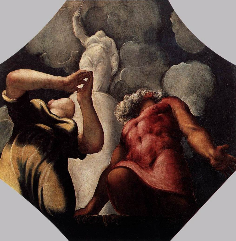 Якопо (Робусти) Тинторетто. Девкалион и Пирра молятся перед статуей богини Фемиды
