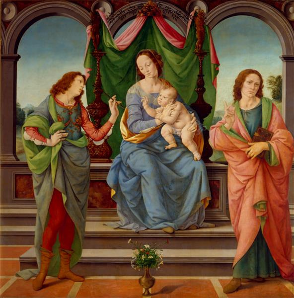 Лоренцо ди Креди. Мадонна с Младенцем и Святыми Себастьяном и Иоанном Евангелистом