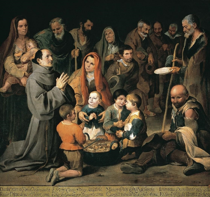 Бартоломе Эстебан Мурильо. Святой Диего из Алькалы кормит бедных