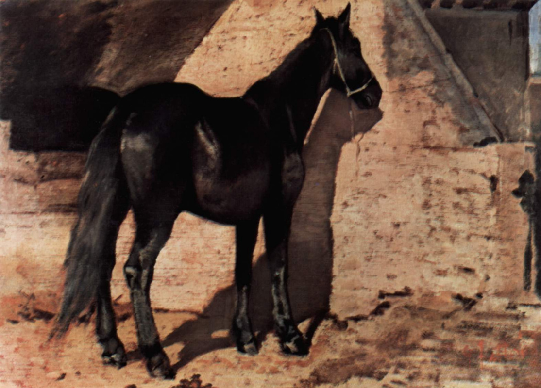Джованни Фаттори. Чёрная лошадь на солнце