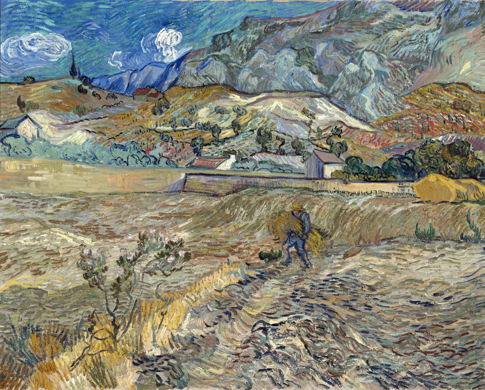 Винсент Ван Гог. Пшеничное поле с крестьянином