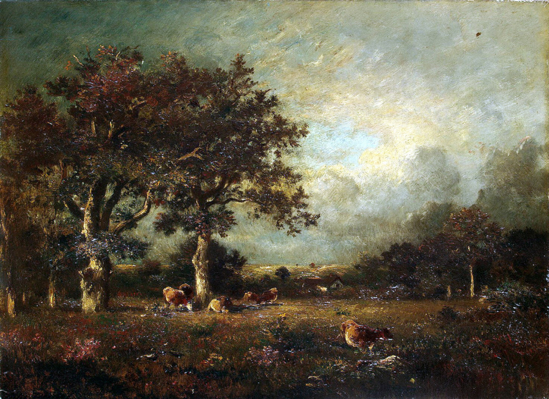 Жюль Дюпре. Пейзаж с коровами