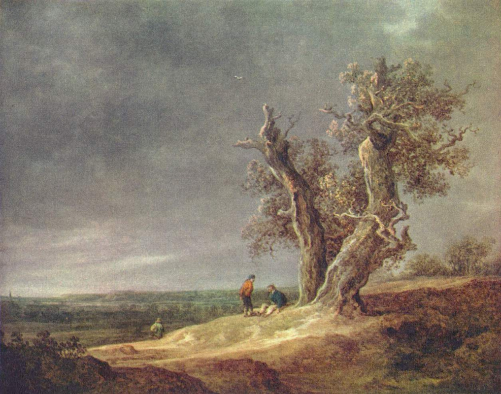 Ян ван Гойен. Пейзаж с двумя дубами