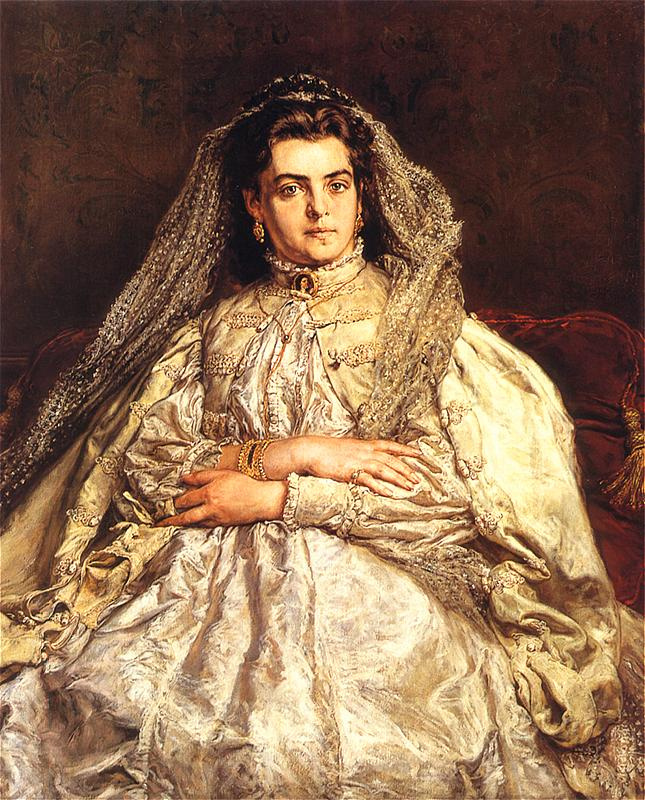 Теодора Джибультовска Матейко, жена художника, в свадебном платье