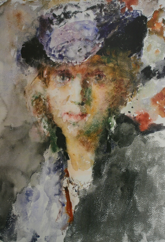 Артур Владимирович Фонвизин. Портрет Елены Тагер в шляпке. 1950-е