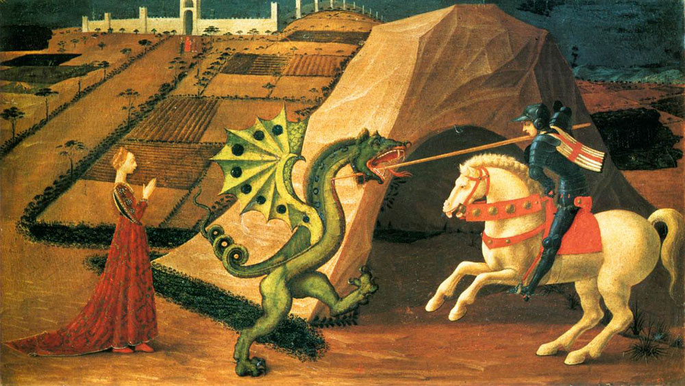 Паоло Уччелло. Битва святого Георгия с драконом