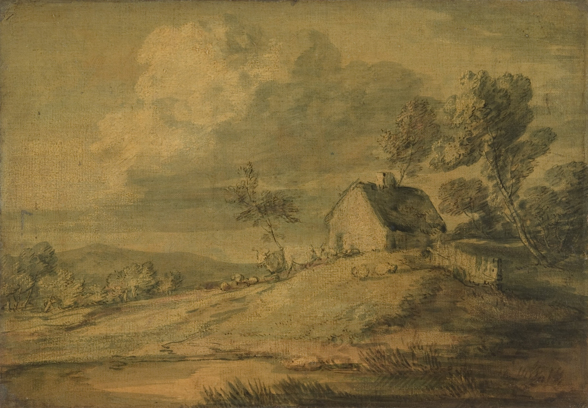 Томас Гейнсборо. Пейзаж с крестьянским домом, коровами и овцами