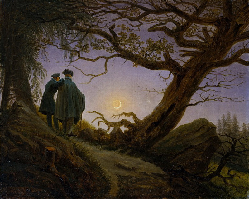 Двое мужчин, созерцающих луну