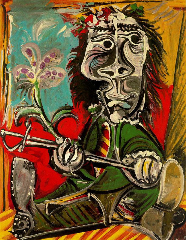 Пабло Пикассо. Мужчина со шпагой и цветком