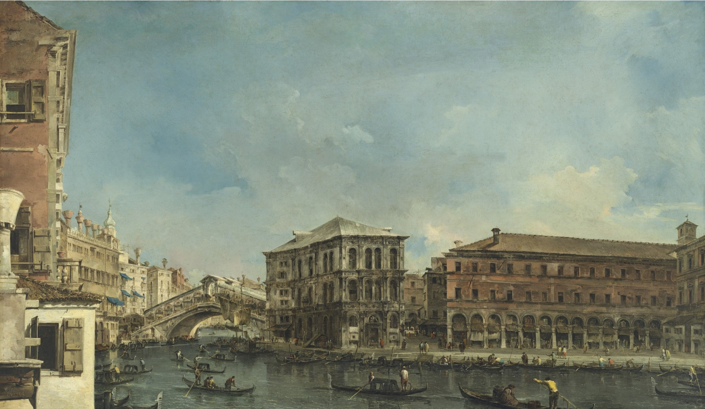 Франческо Гварди. Венеция. Мост Риальто с палаццо деи Камерлинги