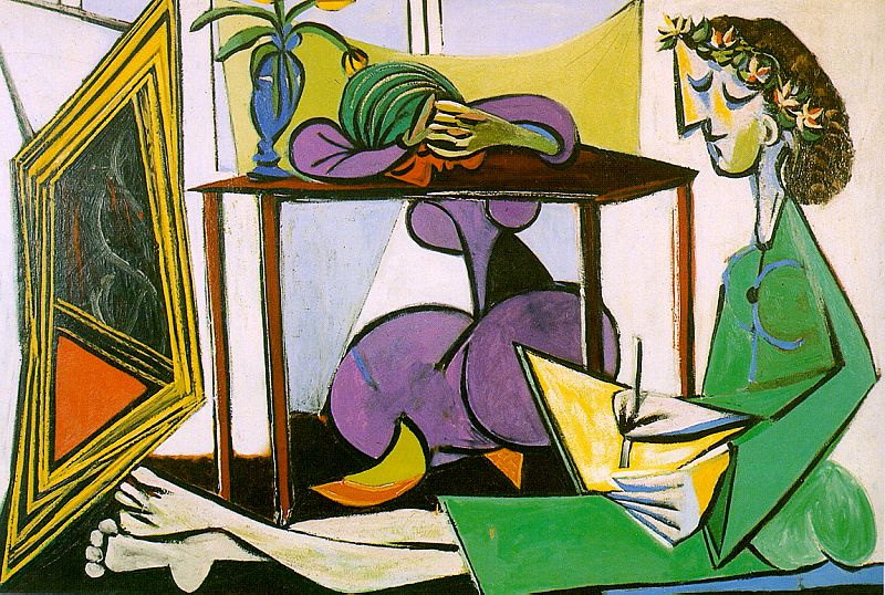 Пабло Пикассо. Интерьер с рисующей девушкой