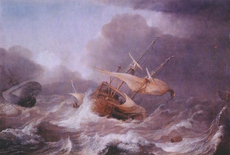 Юлиус Поркеллис. Голландские корабли в шторм