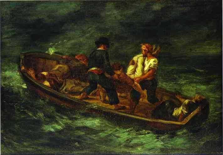После кораблекрушения (Барка Дон Жуана - мертвое тело бросают в море)