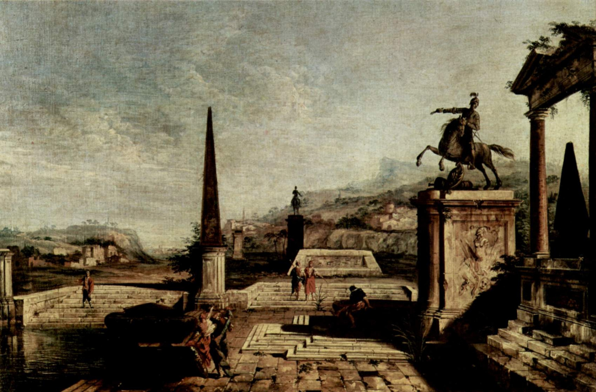 Микеле Мариески. Пейзаж с обелиском
