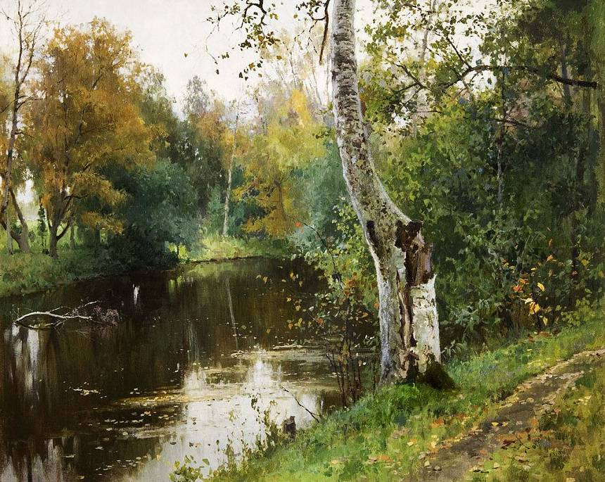 Андрей Николаевич Шильдер. Лесной пейзаж с рекой