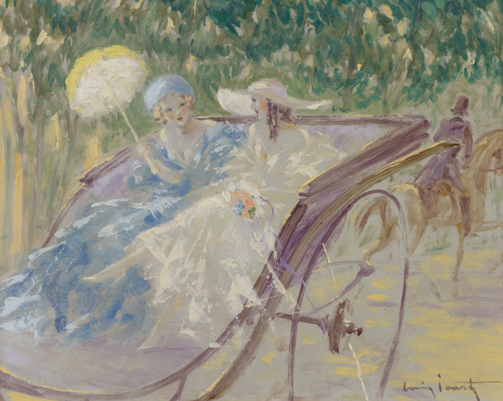 Икар Луи Франция 1888 - 1950. Две элегантные дамы в карете.  Частное собрание