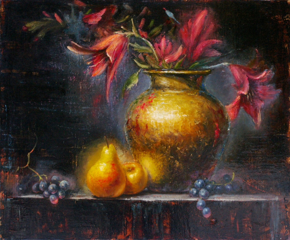 Наталия Багацкая. Still Life with Lilies and Pears