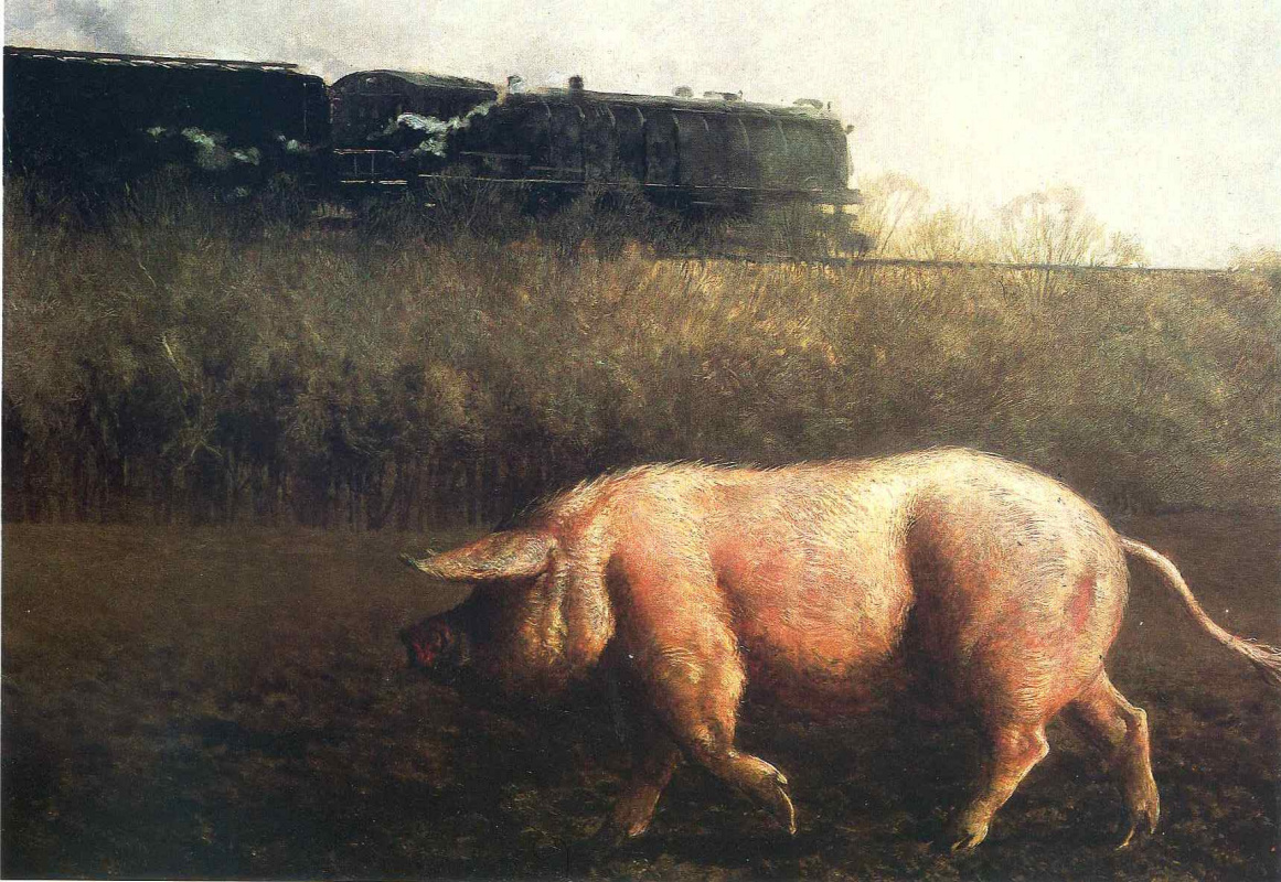 Джейми Уайет. Свинья и поезд