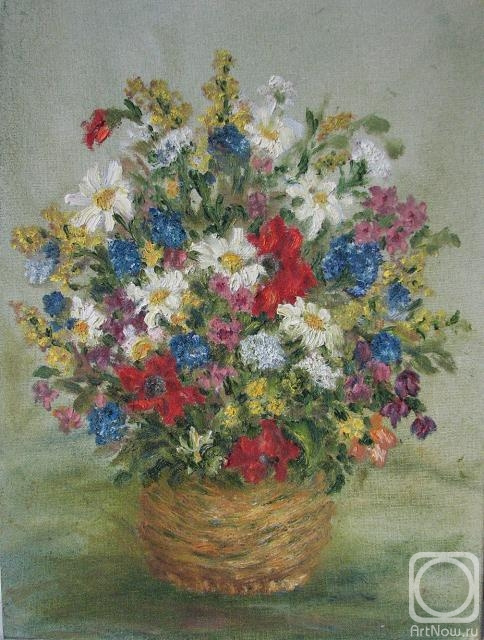 Рита Аркадьевна Бекман. Полевые цветы в корзине