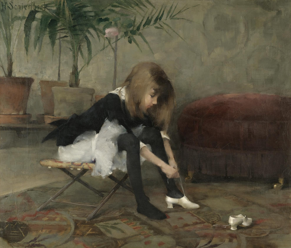 Хелена Шерфбек, «Обувь для танцев» (1882). Частная коллекция / Хелена Шерфбек, «Взуття для танців» (