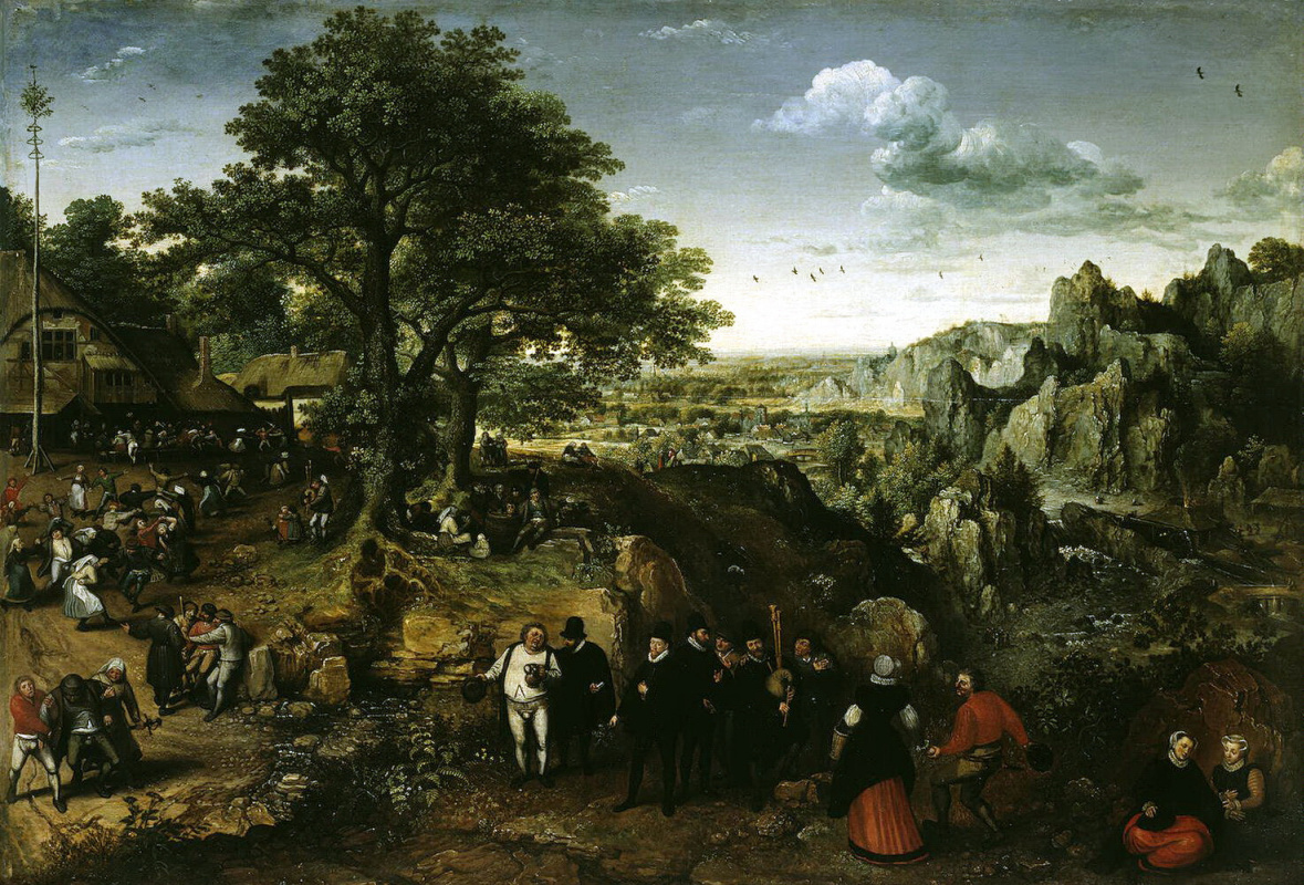 Лукас ван Фалькенборх. Пейзаж с деревенским праздником
