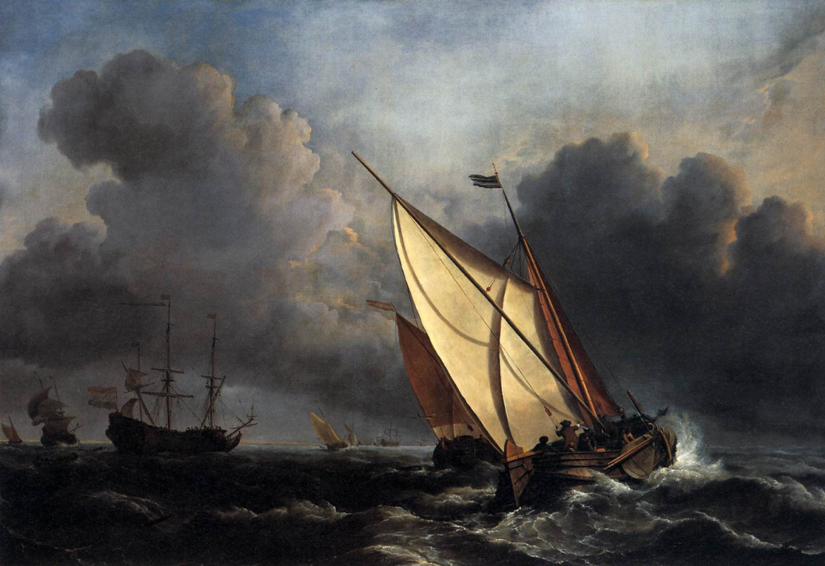 Виллем ван де Вельде Младший. Корабли в бурном море